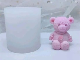 Molde silicona osito con polera y corazon 